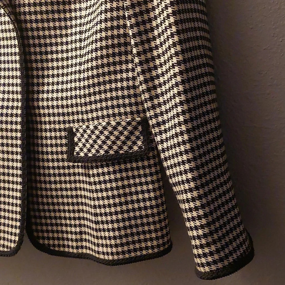 Wool Houndstooth Pattern Blazer Sport Coat Preppy Academia M Closet Staple - Picture 8 of 14